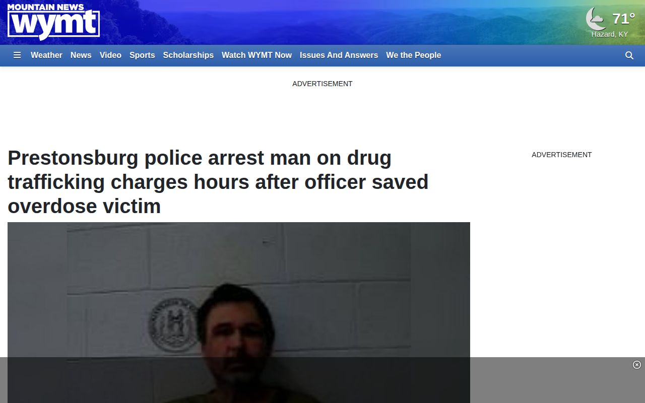 WYMT report describing a Prestonsburg arrest and Floyd County detention route