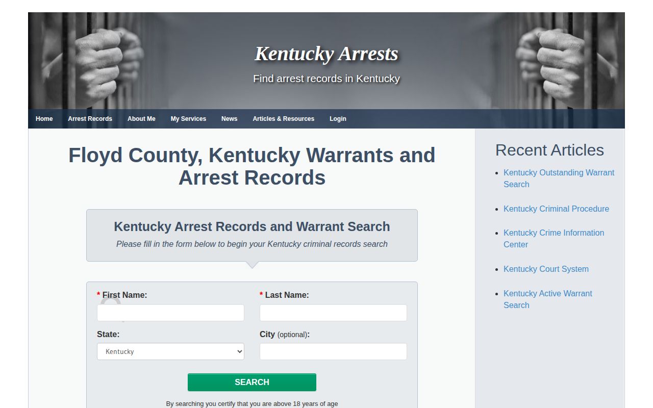Unofficial Kentucky Arrests Floyd County information page